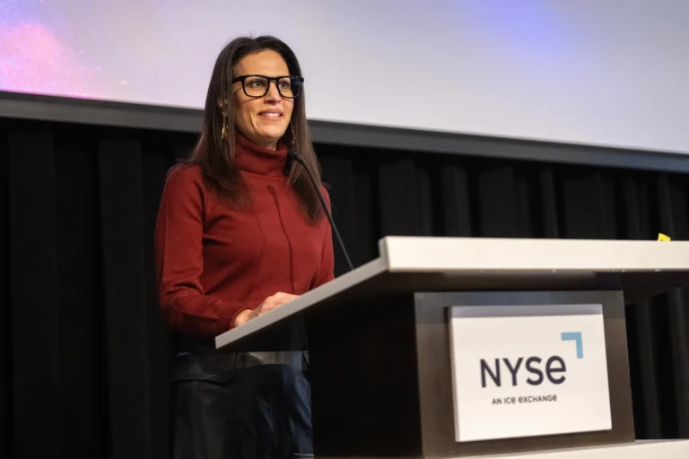 Speaker at the NYSE podium – previous WLDA Summit